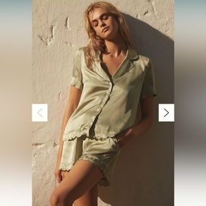 Anthropologie BLDN Juniper Scalloped Short and Pajama Set, Large